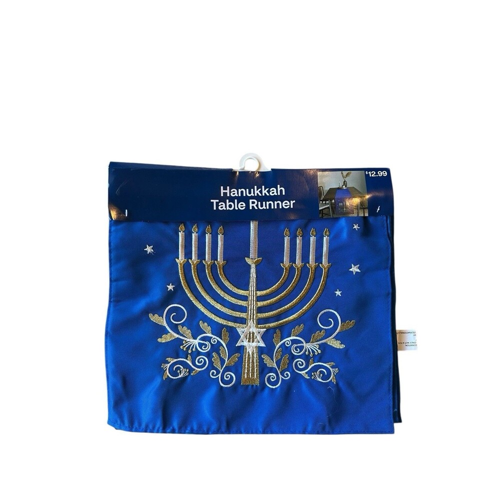 NEW Hanukkah Table Runner Blue 72"x13" CVS Brand NWT